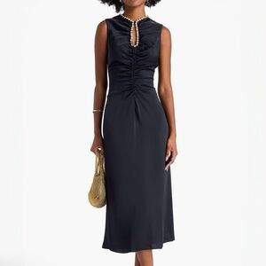 NWT Sandro Blue Sleeveless Dress with Keyhole Rhinestones